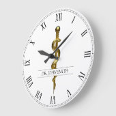 Classy Medical Rod van Asclepius Gold op White Grote Klok (Hoek)