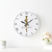 Classy Medical Rod van Asclepius Gold op White Grote Klok (Huis)