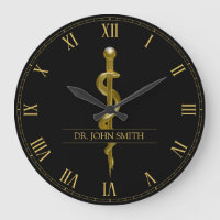 Classy Medical Rod van Asclepius Gold op zwart