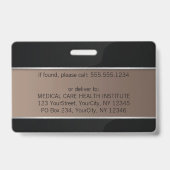 Classy Medical Rod van Asclepius Silver Foto ID Badge (Achterkant)