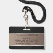 Classy Medical Rod van Asclepius Silver Foto ID Badge (Achterkant met lanyard)