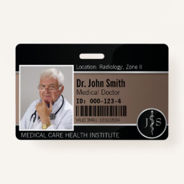 Classy Medical Rod van Asclepius Silver Foto ID Badge