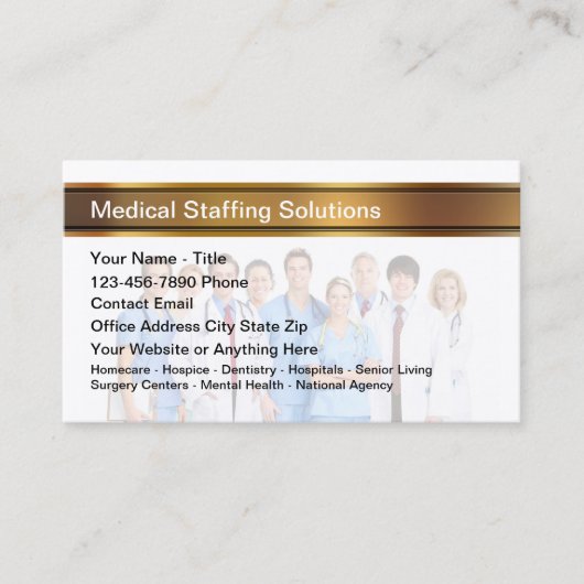 Classy Medical Staffing Recruitment Agency Visitekaartje (Voorkant)