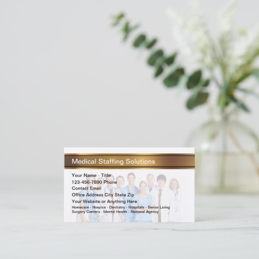 Classy Medical Staffing Recruitment Agency Visitekaartje (Staand voorkant)