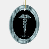 Classy Medical 👨 ⚕️ - Zwart en blauw Keramisch Ornament (Rechts)