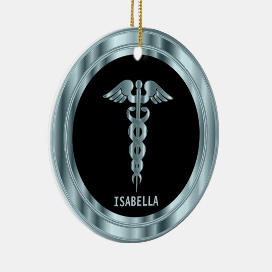 Classy Medical 👨 ‍ ⚕️ - Zwart en blauw Keramisch Ornament (Rechts)