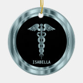 Classy Medical 👨 ⚕️ - Zwart en blauw Keramisch Ornament (Voorkant)