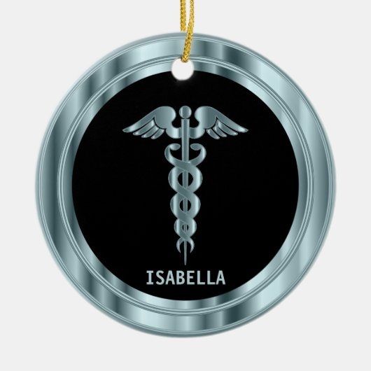 Classy Medical 👨 ⚕️ - Zwart en blauw Keramisch Ornament (Voorkant)