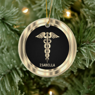 Classy Medical 👨 ‍ ⚕️ - Zwart en goud Keramisch Ornament