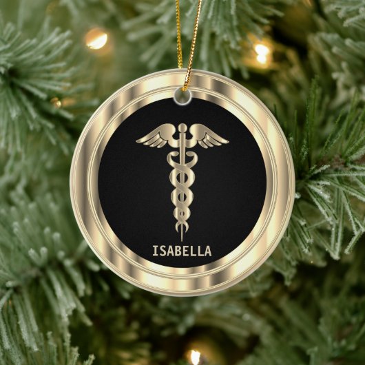 Classy Medical 👨 ‍ ⚕️ - Zwart en goud Keramisch Ornament (Boom)