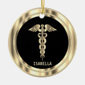 Classy Medical 👨 ‍ ⚕️ - Zwart en goud Keramisch Ornament (Voorkant)