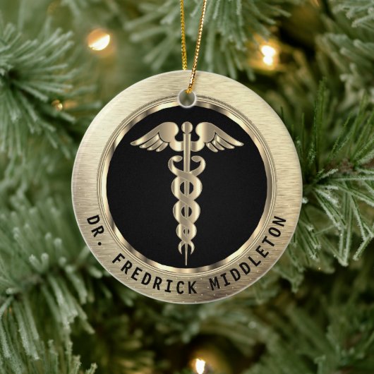 Classy Medical 👨 ‍ ⚕️ - Zwart en goud Keramisch Ornament (Boom)