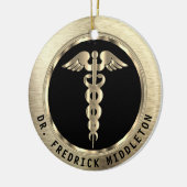 Classy Medical 👨 ‍ ⚕️ - Zwart en goud Keramisch Ornament (Links)