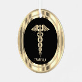 Classy Medical 👨 ⚕️ - Zwart en goud Metalen Ornament (Voorkant links)