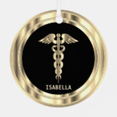 Classy Medical 👨 ⚕️ - Zwart en goud Metalen Ornament (Achterkant)