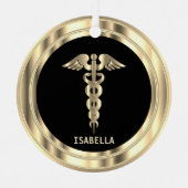 Classy Medical 👨 ⚕️ - Zwart en goud Metalen Ornament (Voorkant)