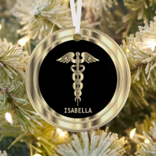 Classy Medical 👨 ‍ ⚕️ - Zwart en goud Metalen Ornament