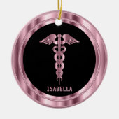 Classy Medical 👨 ‍ ⚕️ - Zwart en roze Keramisch Ornament (Voorkant)