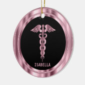 Classy Medical 👨 ‍ ⚕️ - Zwart en roze Keramisch Ornament (Links)