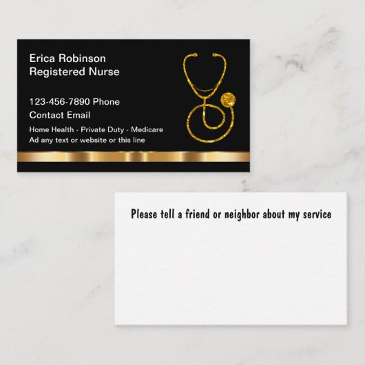 Classy Medisch Geregistreerde Verpleegkundige Visi Visitekaartje (Voorkant / Achterkant)