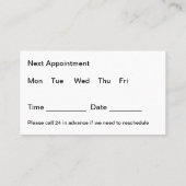 Classy Medische Afspraak Kaarten Budget Bulk Visitekaartje (Achterkant)