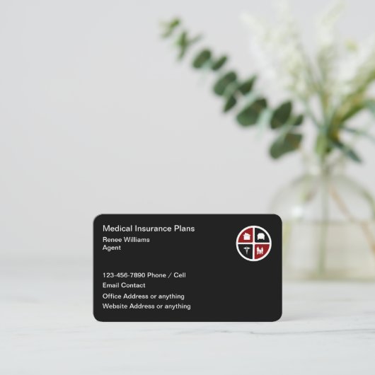 Classy Medische Verzekeringen Visitekaartjes (Staand voorkant)