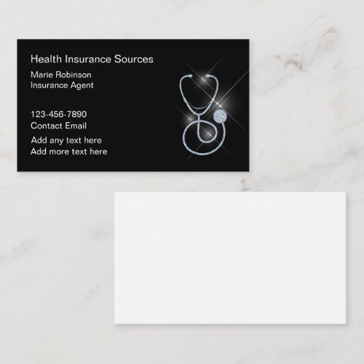 Classy medische ziektekostenverzekeringsagent visitekaartje (Voorkant / Achterkant)