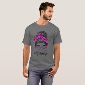 Classy Meme Life Messy Bun Pink Leopard Print Moth T-shirt (Voorkant volledig)
