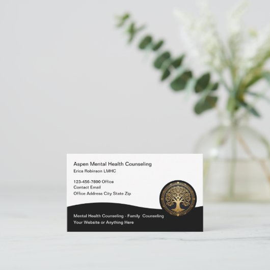 Classy Mental Health Counseling Tree of Life Thema Visitekaartje (Staand voorkant)