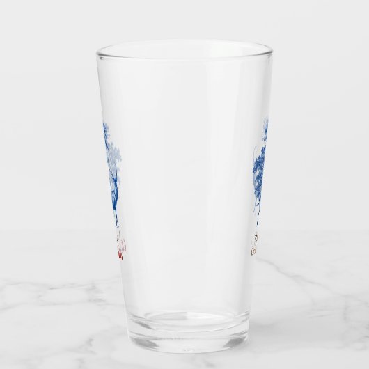 Classy  Merry Kerstblauw Toile Deer Glas (Links)
