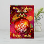 Classy Merry kerstversiering Folie Feestdagenkaart (Staand Voorkant)