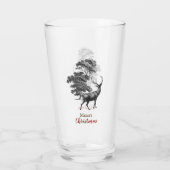 Classy Merry kerstzwarte toile Deer Glas (Achterkant)