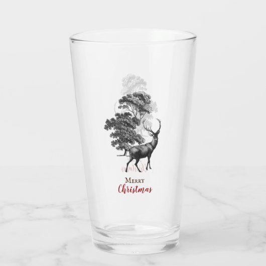 Classy  Merry kerstzwarte toile Deer Glas (Achterkant)
