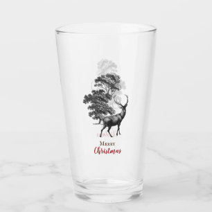 Classy  Merry kerstzwarte toile Deer Glas