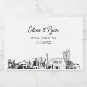 Classy Mesa Arizona bruiloft gunst Custom Mini Sparkling Wijnetiket (Enkel label)