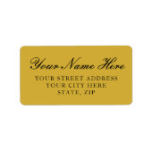 Classy Metallic Gold Return Address Labels (Voorkant)