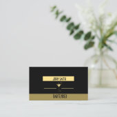 Classy, Metallic Martini Gold Logo Bartender Visitekaartje (Staand voorkant)