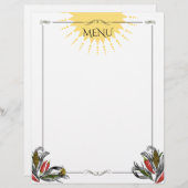 Classy Mexicaanse maïspaprika menu letterhead (Voorkant / Achterkant)