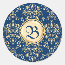 Classy middeleeuwse Monogram Goud Midnight Blue Da