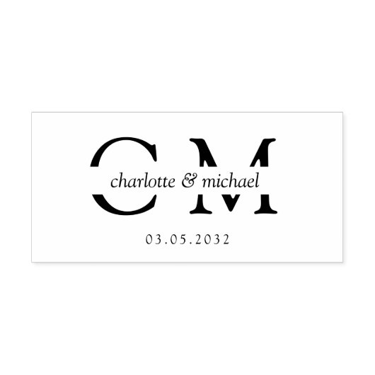 Classy, minimaal, monogram rubberstempel (Afrduk)