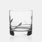 Classy MiniMal Black Design met naam Whisky Glas (Links)