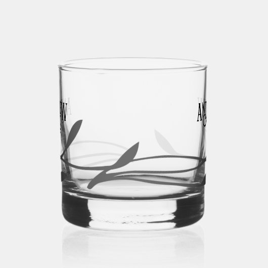 Classy MiniMal Black Design met naam Whisky Glas (Links)