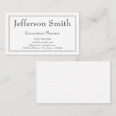Classy & Minimal Excursion Planner Visitekaartje (Voorkant / Achterkant)