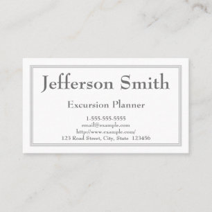 Classy & Minimal Excursion Planner Visitekaartje