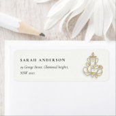 Classy Minimal Gold Ganesh Indiaas adres Etiket (Insitu)