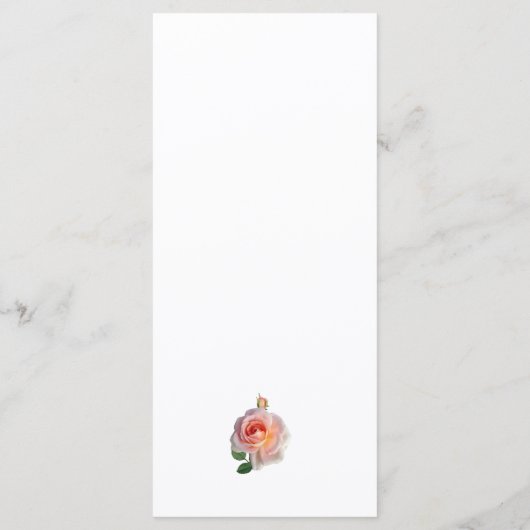 Classy Minimal Pink Rose Design Flat Menu (Achterkant)