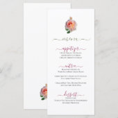 Classy Minimal Pink Rose Design Flat Menu (Voorkant / Achterkant)