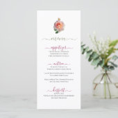 Classy Minimal Pink Rose Design Flat Menu (Staand voorkant)