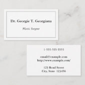 Classy & Minimal Plastic Surgeon Business Card Visitekaartje (Voorkant / Achterkant)