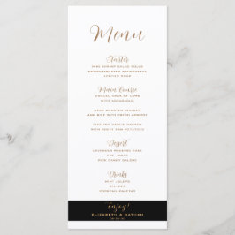 Classy Minimalist Black & Gold Wedding Menu
